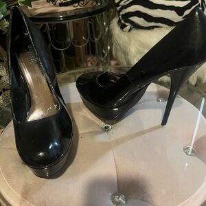 Charlotte Russe Black Patent Platform Stiletto Pumps